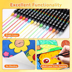 80 Colors Dual Tip Acrylic Paint Markers Automatic Ink Control Acrylic Paint Pens, Fine & Brush Tip Acrylic Markers Set for Christmas Decorations, Glass, Stone, Wood, DIY & Art Supplies