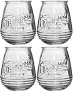 Glaver's Stemless Wine Glasses 21 Oz. Set Of 4 Original Mason Vintage Goblet Beverage Glasses Uses For Your Cocktail Lounge, Whiskey Parties, and Everyday Dinner Table. Dishwasher Safe. (Large)