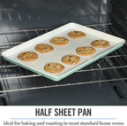 Martha Stewart Gallen 17 x 11 Inch Nonstick Carbon Steel Cookie Sheet – Teal, Durable Bakeware for Even Baking and Easy Cleanup