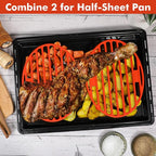 Webake 11x8 Inches Roasting Rack for Quarter & Half Sheet Pan, Silicone Oval Kitchen Rack for Roasting Pan Set of 2