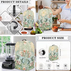 Hummingbird Floral 4 Slice Toaster Blender Slow Cooker Covers Machine Washable Small Appliance Dust Cover Sets Kitchen Appliance Organizer Anti Greasy 3PCS
