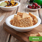 Vplus 200 Pack 16 OZ Paper Bowls, Disposable Compostable Bulk, Eco-friendly Bagasse, Heavy-duty Bowls Perfect for Milk Cereals, Snacks, Salads