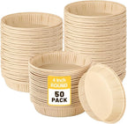 Ocmoiy 50 Pcs Mini Tart Pans for Baking, 4 Inch Disposable Paper Pie Tins for Small Pies, Tarts, Quiches, Cinnamon Rolls, Desserts