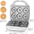 SugarWhisk Mini Donut Maker Machine, Electric Mini Bundt Cake Pan, Bake 6 Bundt Doughnuts with 3 Shapes, Excellent for Breakfast, Snacks, Desserts & More