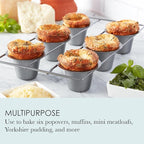 Chicago Metallic 6-Cup Popover Pan,Heavyweight Aluminized Steel with Nonstick Coating,Ideal for Yorkshire Pudding,Muffins,and Popovers,(Pack of 6)