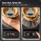 Greater Goods Coffee Scale with Timer – 0.1g Precision Digital Coffee & Espresso Scale for Pour-Over, Coffee Bean Weighing, Barista Brewing, Waterproof Cover, 3kg Capacity (Onyx Black)