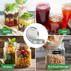 52Pcs Mason Jar Lids with Rings Regular Mouth, Upgrade Canning Lids with Rings/Bands for Ball, Kerr Jars and More, Split-Type with Leak Proof & Airtight, Food Grade Material for Mason Jars