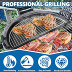 SafBbcue Cast Iron Half Moon Griddle Pan for Weber 22" Kettle Charcoal Grill Parts, Half Moon Cooking Grate for Slow n Sear, VEVOR, Kamado, Big Green Egg 22" Charcoal Kettle Grill Accessories