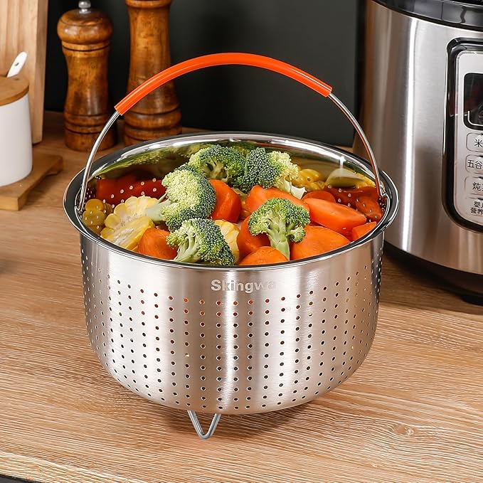 Steamer Basket for Instant Pot, Stainless Steel Vegetable Steamer Basket Insert for Pots (6qt)