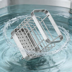 2 PCS Utensil Holder Stainless Steel Drying Rack Kitchen Counter Cutlery Silverware Flatware Drainer Caddy Forks, Knives, Spoons, Chopsticks Organizer (Black, Silver)