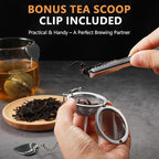 Tea Infuser for Loose Leaf Tea 2 Pack – 2" 304 Stainless Steel Tea Strainer Ball with Bonus Tea Scoop Clip – Extra Fine Mesh, Rustproof, Easy to Clean – DIKSEFN