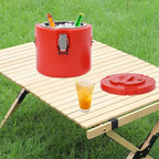 Eapmic 5.28Qt Insulated Food Container, Stainless Steel Container, 5L Commercial Soup Carrier 15 Hours Heat Preservation for Hot and Cold Food Storage Restaurant Canteen Home Lunch Use (Red, 5L)