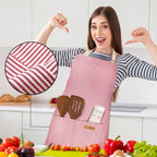 BeLuyi 2 Pack Adjustable Bib Apron with 2 Pockets Chef Cooking Kitchen Restaurant Aprons for Women Men