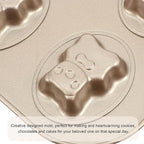 Hemoton Bear Madeleine Cookie Mold Nonstick Carbon Steel Mini Baking Pan for Oven Pastry Mold Cute Bear Shape for Cookies Cakes and Chocolates