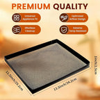 Professional-Grade 1-Pack PTFE Mesh Oven Baskets, 11.5x13.5x1 Inch Non-Stick Solid Oven Trays for Commercial Kitchens & High-Volume Cooking