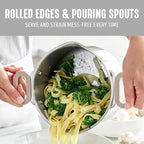 GreenLife 6 Piece Stainless Steel Cookware Set, Induction Kitchen Cooking Pots & Pans, Locking Lids, Built in Strainer, Drip-Free Pour Spouts, Silicone Handles, Saucepan, Stock Pot, Dishwasher Safe