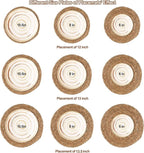 Round Woven Placemats 13 inch Set of 6 - Boho Rattan Placemats Natural Water Hyacinth Placemat, Farmhouse Weave Place Mats, Rustic Braided Wicker Table Mats for Dining Table,Home,Wedding