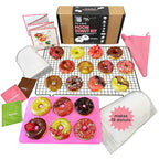 Global Grub DIY Morimoto Mochi Donut Kit - Includes Mochi Donut Mold, Reusable Piping Bag, Sweet Rice Mochi Flour, Confectioners’ Sugar, Strawberry Powder, Cocoa Powder & Matcha Green Tea Powder, Step-by-Step Instructions, Master Chef Approved, Makes 1...