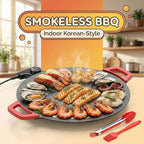 Indoor Smokeless Electric Griddle,Comales Para Tortillas Electricos, Portable Electric Korean Bbq Grill,Round Electric Griddle For Bbq, Tortillas, Steaks, Burgers, Pancakes (16 in)