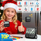 Antonki 2 Pack Digital Timer for Kids, Magnetic Countdown Kitchen Timers for Cooking, Egg, Classroom, Teacher, Exercise, Study, Oven - Battery Included