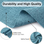 Homaxy Cloths Placemats for Dining Table Set of 8, Heat Resistant Washable Cotton Linen Blend Table Mats, Easy to Clean Place Mats for Indoor Outdoor Party Kitchen Decoration, 13" x 19", Aqua