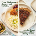 Chic Leaf Compostable & Biodegradable Palm Leaf Disposable Bamboo Plates - Disposable Party Plates for Appetizers, Christmas Dinner, Holiday Meal, Turkey - Party Supplies (4'' - 50 Pack)