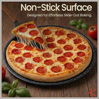 Gray Marble Non Stick Pizza Pans Set of 3 – Carbon Steel Pizza Baking Trays (9.45", 11.02", 12.99") for Oven Use, Durable, PFOA, PFOS, PTFE Free, Dishwasher Safe, Stain-resistant, Easy Cleanup