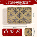 Le courant 16.9in 6PACK Winter Decoration Blue Snowflake Placemats with 6 Coasters, Reversible Faux Leather Easy Clean Waterproof Stain Resistant Place Mats, for Home Party Dining Holiday Table Decor