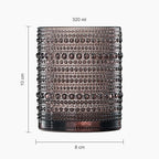 Khen Hobnail Beaded Highball Drinking Tumbler Glasses | Set of 6 | Color, Vintage Bubble Design Whiskey Glassware, Old-Fashioned, Embossed Design for Water, Wine, Cocktail Embossed, Rocks Glass