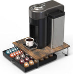 DecoBrothers Supreme Vertuoline Drawer, Holds with 30 Big or 60 Small Vertuoline Pods, Rustic Brown
