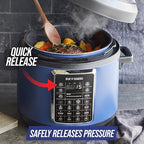 Blue Diamond Ceramic Nonstick, 16-in-1 6QT Electric Pressure Cooker, Slow Cooker, Rice Cooker, Yogurt Maker, Saute, Steamer and More, Programable, Dishwasher Safe Pot, PFAS-Free, Blue