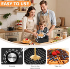 Commercial Waffle Maker for Restaurant, 110V Electric Waffle Maker w/Non-stick and 122–572°F Adjustable Temp, 1200W Profession Waffle Iron with Timer and Heavy Duty, Hotel Waffle Machine