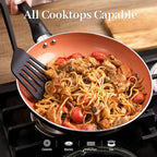 BECIGAR 8pcs Gold Ceramic Pots and Pans Set, Cooking Pan Set,Cooking Pot Set Ceramic Pan Set, Nonstick Cookware Set, Induction Safe Kitchen Cooking Set with Frying Pans, Saucepans, shovel and Ladle