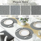 Round Placemats Set of 6, Cotton Rope Woven Table Mats, Hot Pads for Kitchen, Non Slip Heat Resistant Place Mats, 13 Inches Braided Placemat for Farmhouse Decor and Kitchen Table Decor (Gray)