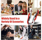 6 Pieces wine key wine opener Professional Waiter Corkscrews Stainless bottle opener Fold Serrated Foil Cutter Key for Family, Company Party,Bars,Restaurants(red)