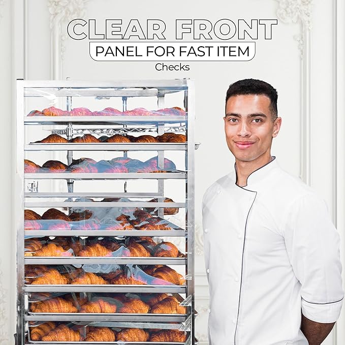 Bakery Food Pan Sheet Rack Cover – Heavy Duty PVC Vinyl Zippered Bun Pan Rack Cover – Long-lasting Use Durable Covers with 3 Zippers – Made in USA (Transparent, 23"W x 28"L x 61"H)