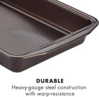Circulon 47110 Nonstick Bakeware Set with Cookie and Cake Pans 3 Piece Chocolate