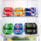 Simple Houseware Assorted Can Organizer for Refrigerator/Pantry, Set of 4, Clear