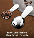 Ugotit Coffee Scoop for Ground Coffee, 2 Tablespoon Measuring Scoop, Stainless Steel Coffee Scoop Heavy-Duty Short Handle Fits Canisters for Coffee Beans, Protein Powder, Espresso (2 Pack)