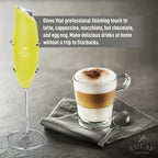 Zulay Kitchen Premium One-Touch Milk Frother for Coffee - Easy-Use Frother Handheld Foam Maker - Electric Whisk Drink Mixer for Cappuccino, Frappe, Matcha and Hot Chocolate (Lime Green)