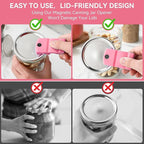 2 Pack Canning Jar Opener with Magnets, Mason Jar Opener For Canning Lids, Regular and Wide Mouth Lids, Powerful Magnet for Easy Refrigerator Storage, Releases Vacuum Seal– Patent Pending(Pink)
