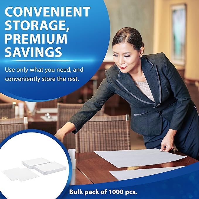 Paterson Paper Placemats Disposable - 10” x 14” Scalloped White - Bulk 1000 Count - Paper Place Mats for Weddings