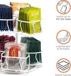 Sorbus Tea Bag Spinning Carousel - Tea Caddy Organizer for Countertop - Matcha Station Accessories - 2 Tier Revolving Storage for Pantry - Holds Up to 60 Large Tea Bags