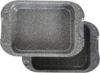 DaTerra Cucina - Nonstick Ceramic Coated Dual Roasting Pan Set – 2 Identical Pans, Oven Safe, Ideal for Roasting, Baking, Searing, Braising, Casseroles, Fits Most Toaster Ovens - 13 x 8 x 4.25