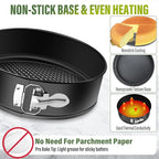Vakoo 4+7+9 Inch Springform Pan - Nonstick, Leakproof Cheesecake Pan for Baking, Easy Release, No Parchment Paper Needed, Set of 3