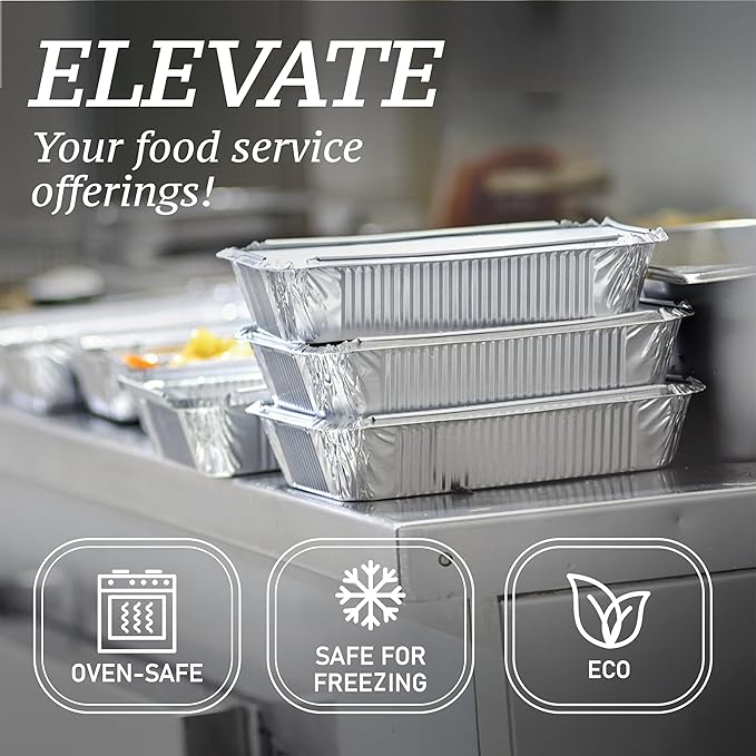 110 Pack - 2.25LB Aluminum Pans with Cardboard Lids - To go Foil Containers with Lids - Disposable Food Containers - Foil Take Out - Meal Prep Trays Foil Tins Freezer Meals Comercial