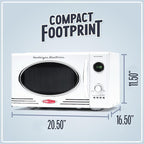 Nostalgia Retro Countertop Microwave Oven, 0.9 Cu. Ft. 800-Watts with LED Digital Display, Child Lock, Easy Clean Interior, Cu.Ft, White