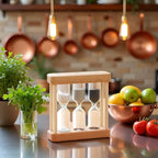 Khaki Creative 1/3/5 Minute Wooden Sand Glass Hourglass Timer Clock Home Decor Kitchen Tools Gift for Simple Style Thermometers and Timers, Brown