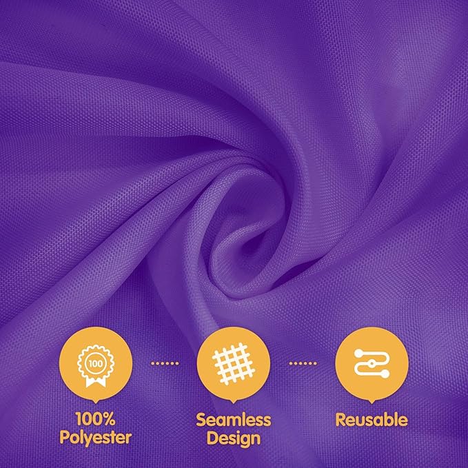 BRILLMAX 4 Pack Purple Tablecloths for 8 Foot Rectangle Tables 90 x 156 Inch - 8ft Rectangular Bulk Linen Polyester Fabric Washable Cloth Cover for Wedding Reception Banquet Birthday Party