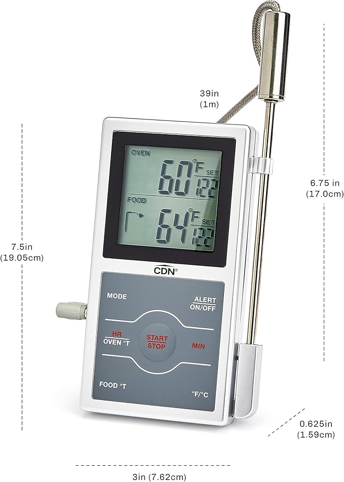CDN Dual Sensing Programmable Probe Thermometer and Timer